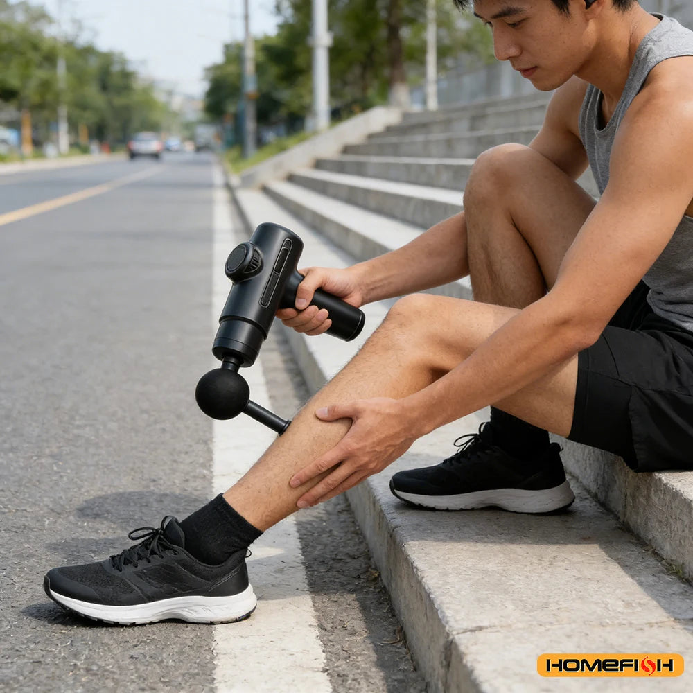 Electric Massage Gun Deep Tissue Facial Massgaer 8 Heads Arms Back Leg Muscle Relaxing For Body Back Arm Sport Fitness