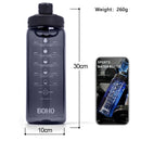 Fjbottle 2 Liter Water Bottle With Straw Large Portable Travel Bottles Sports Fitness Cup with Time Scale