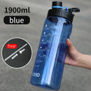 Fjbottle 2 Liter Water Bottle With Straw Large Portable Travel Bottles Sports Fitness Cup with Time Scale